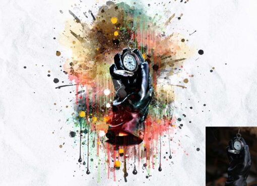 Watercolor Splatter Art Photoshop Action - Image 12