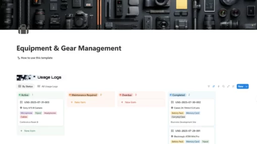 Equipment & Gear Management