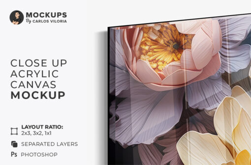 Close Up Acrylic Canvas Mockup 003