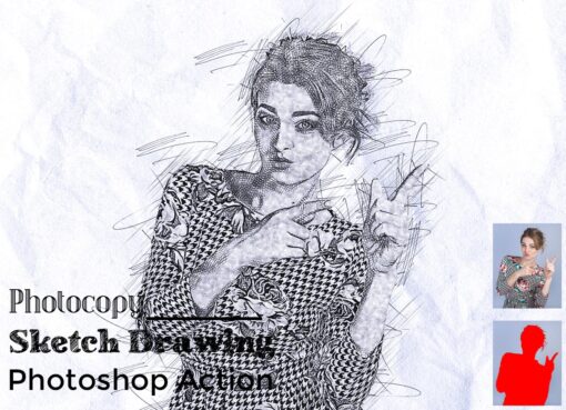 Photocopy Sketch Drawing Photoshop Action
