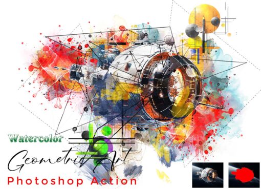 Watercolor Geometric Art Photoshop Action