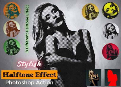 Stylish Halftone Effect Photoshop Action