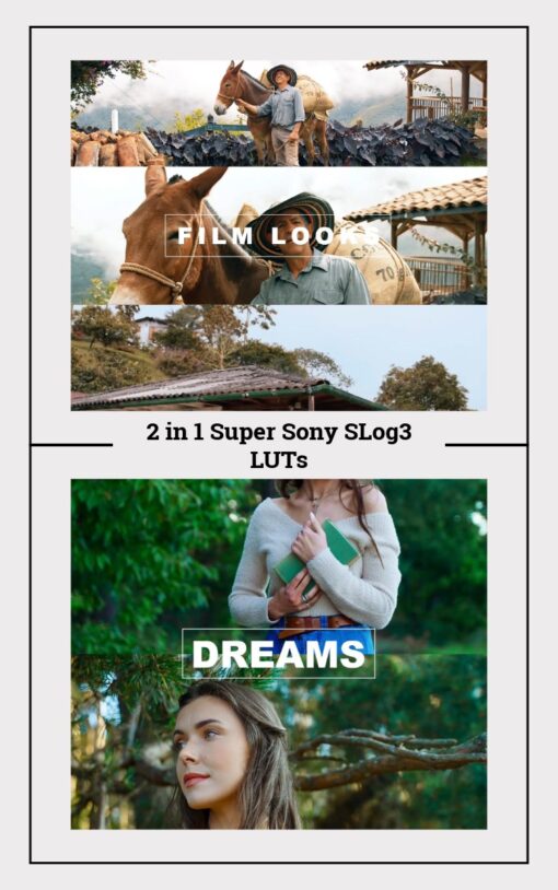 2-in-1 Sony SLog3 LUTs Super Pack - Cinematic Presets